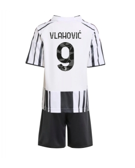 Juventus Dusan Vlahovic #9 Maglia Gara Casa Repliche 2025-26 Bambino Maniche Corte